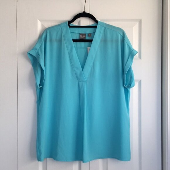 NEW NY&C Beautiful Blue Blouse Top - Picture 2 of 9